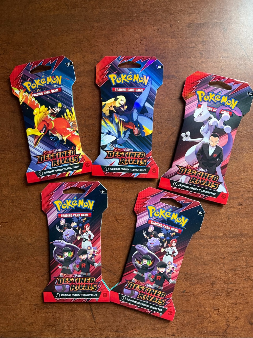 5- Pokemon Scarlet & Violet Destined Rivals Individual Booster Packs